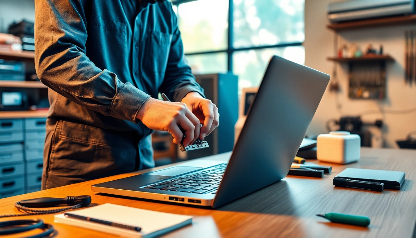 Riparazione computer settimo torinese presso un tecnico esperto che lavora su un laptop.