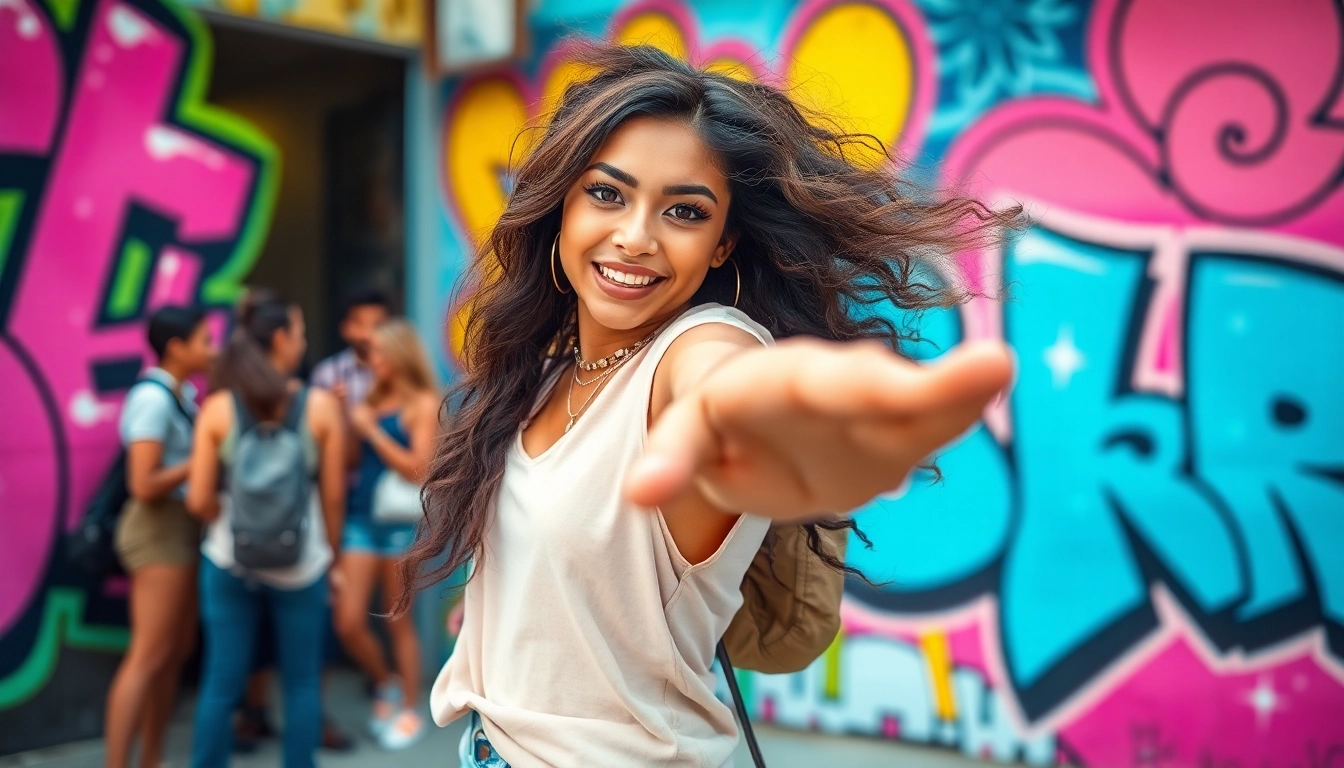Crushonia in a lively urban scene showcasing vibrant colors and energy.