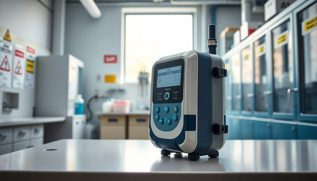 Propylene Oxide detector on a lab workbench in a safe, organized environment.