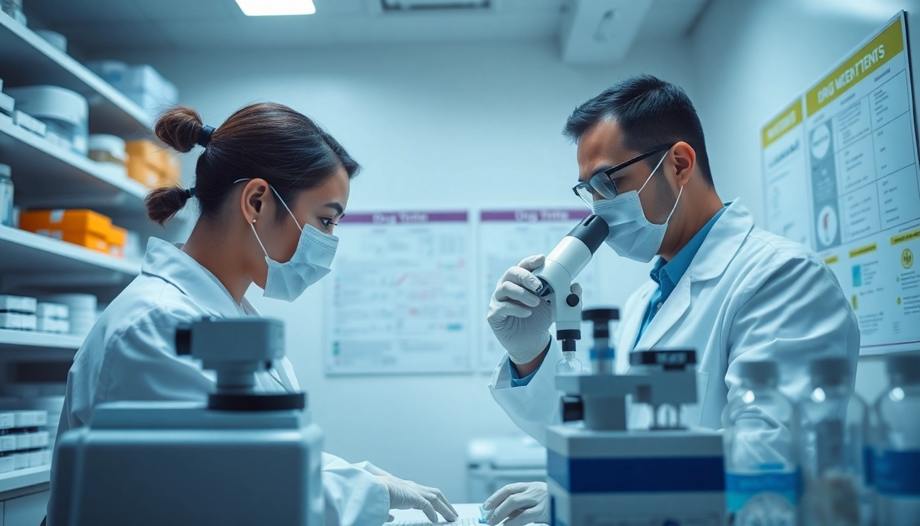 Conducting a drug impairment test in a clinical setting with diagnostic equipment.