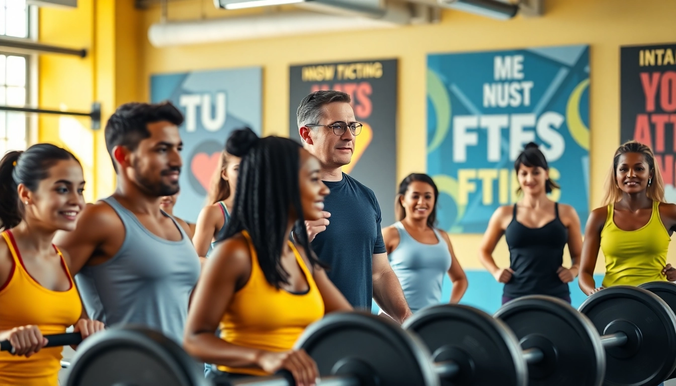 A diverse workout group at the best gym in Jersey City showcasing teamwork and energy.