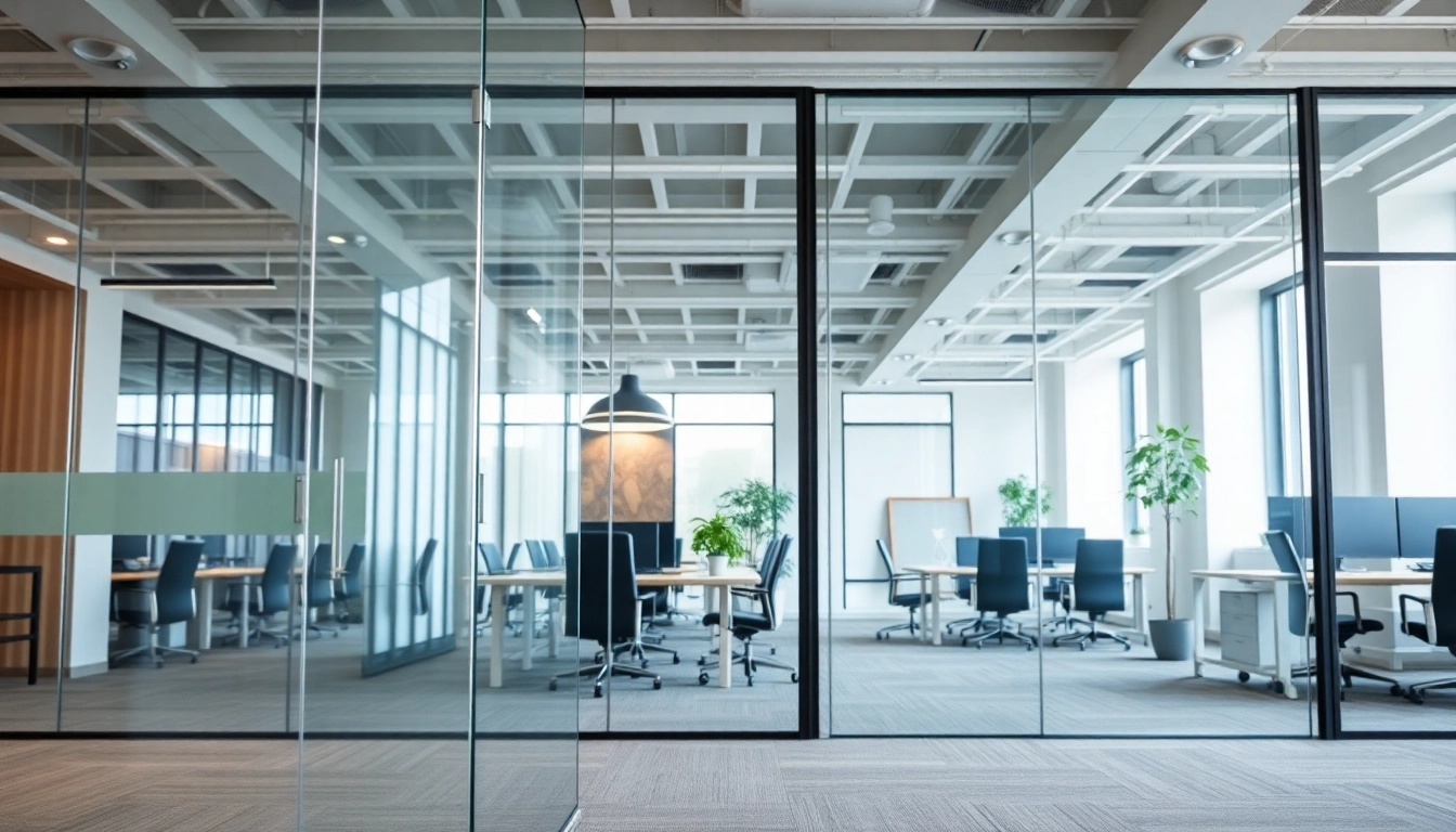Enhance office flexibility with movable glass partitions designed for modern collaborative spaces.