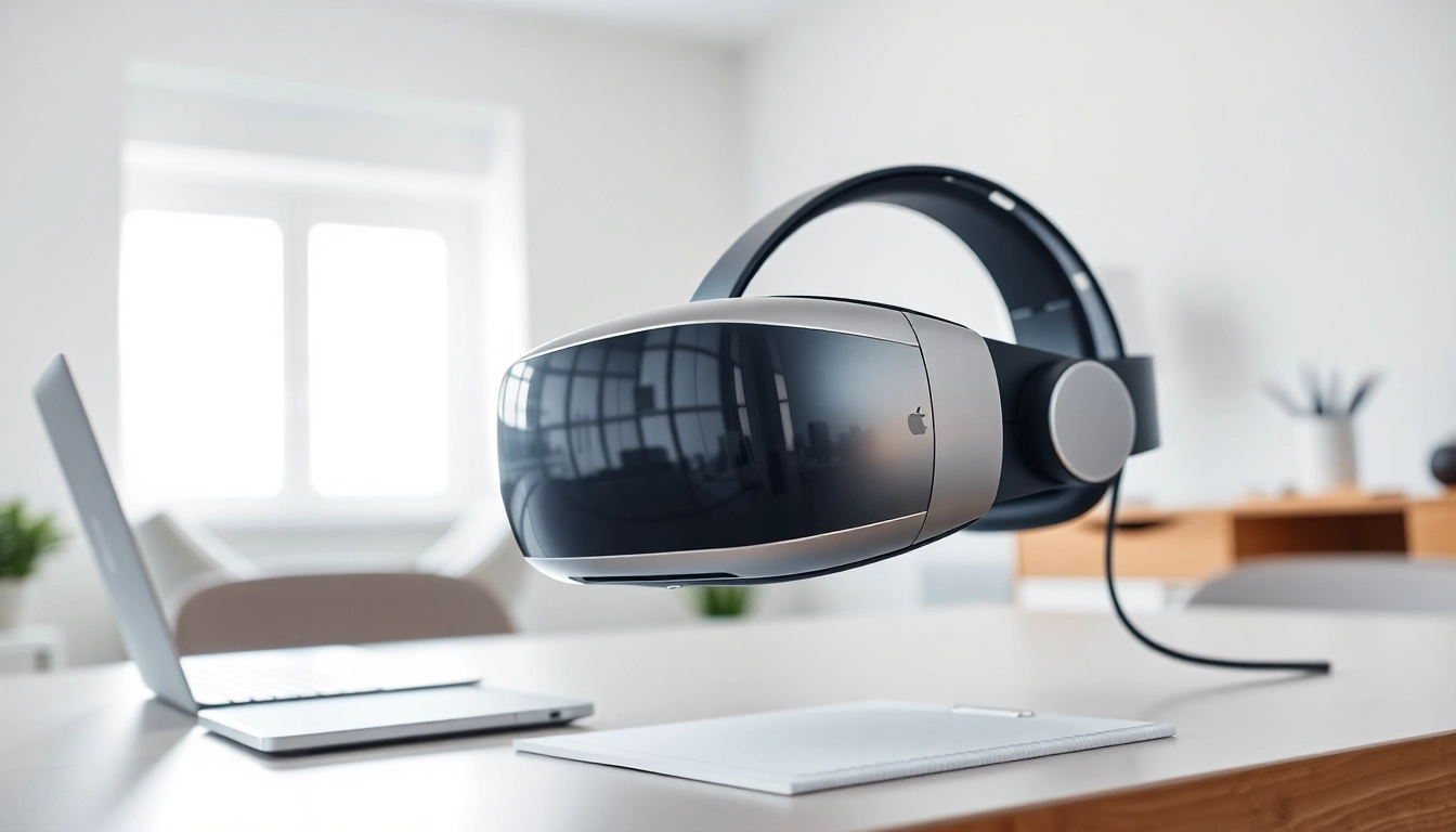 Experience cutting-edge technology with Apple Vision Pro in a modern workspace.