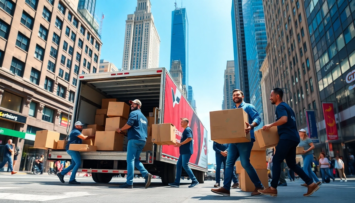 Experienced moving company nyc team efficiently packing boxes for a seamless move in New York City.