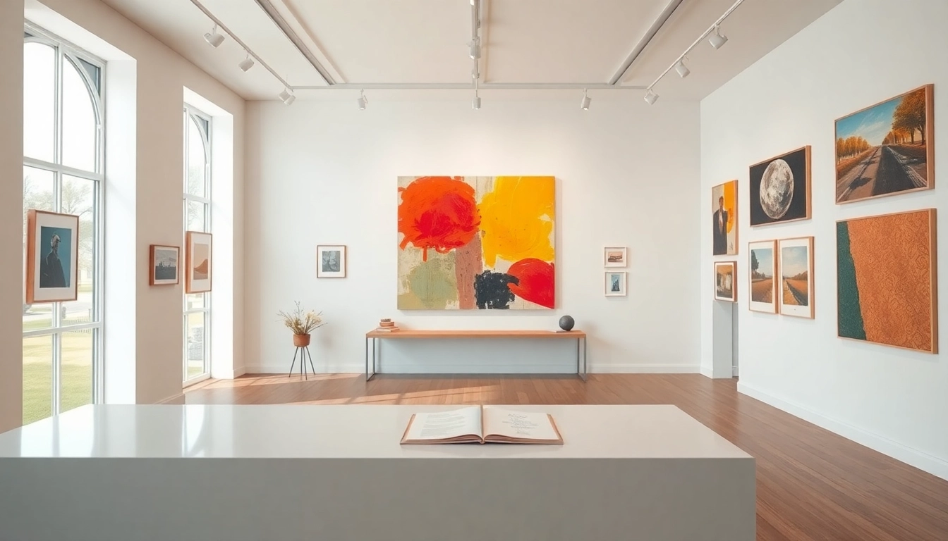 Explore the vibrant artworks and inviting atmosphere of in lieu gallery in this engaging interior shot.