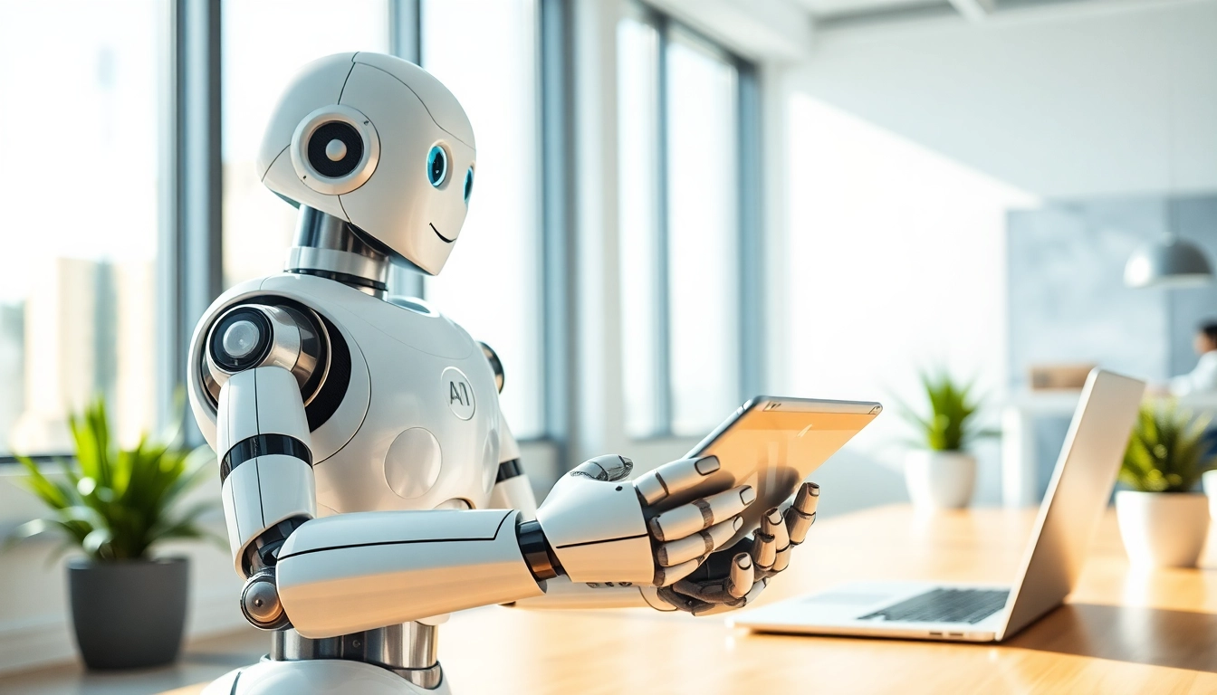 Showcasing an AI bot for websites engaging users through a sleek digital interface.