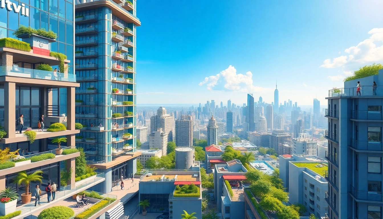 Manage and build facilities in a lively sim tower skyscraper, showcasing tenants and various amenities.