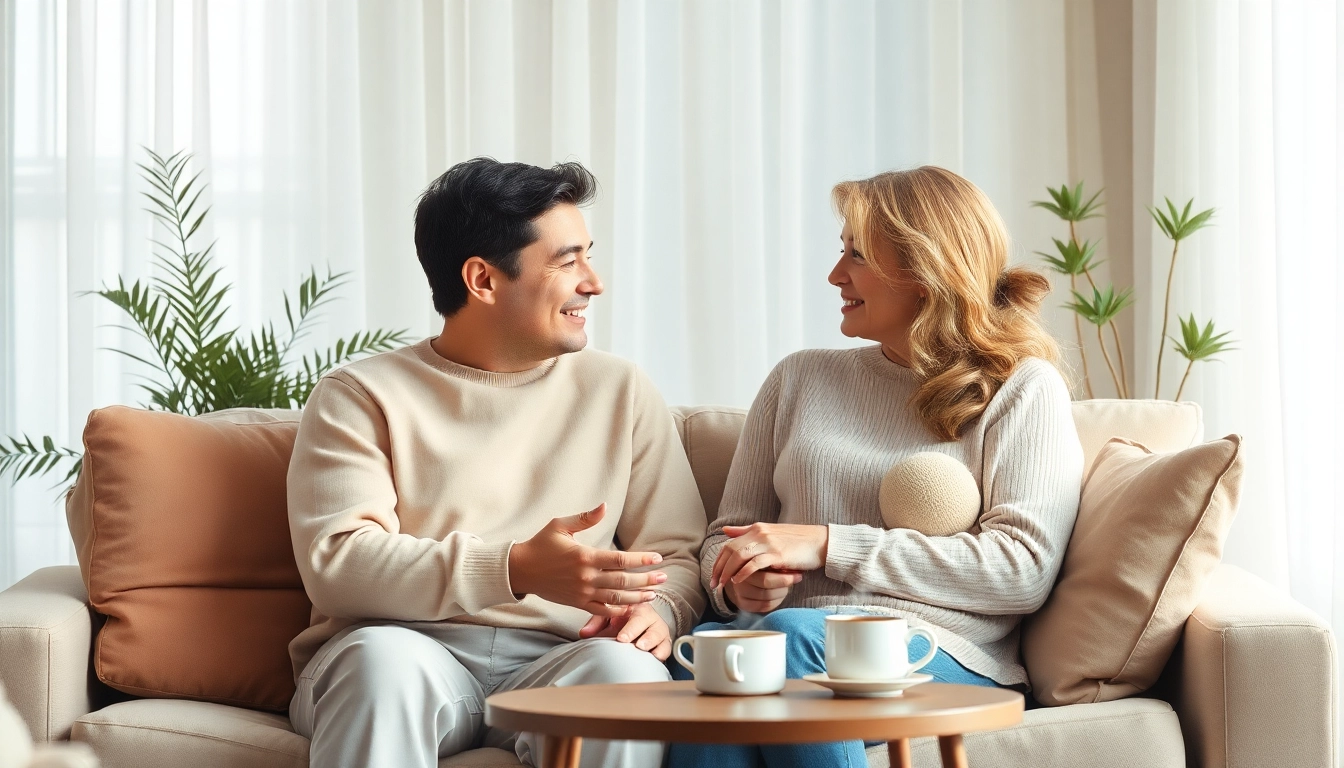 Engaging communication in relationships depicted through a couple's heartfelt conversation.