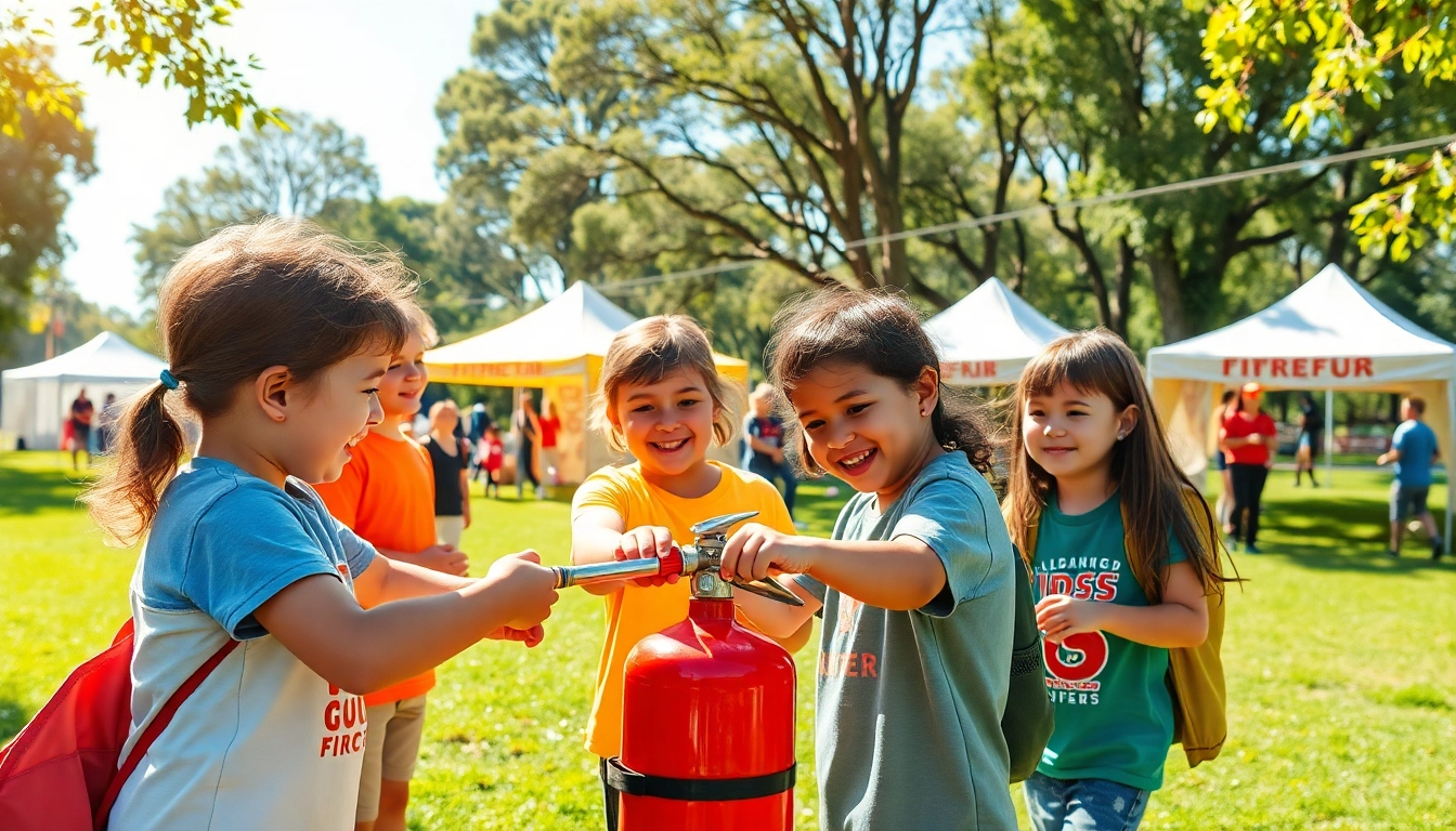 Engage with children at a wildfire event perth showcasing fire safety activities in a vibrant setting.