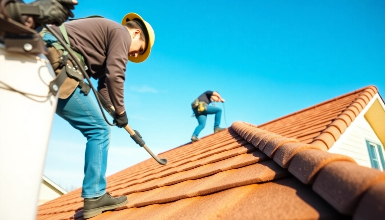 Enhancing a roof with Roofing Vancouver Wa service showcasing skilled craftsmanship.