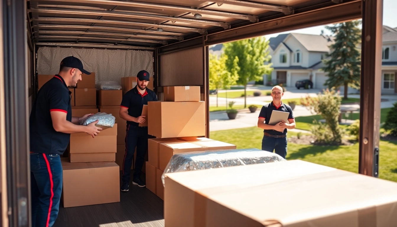 Movers Calgary team efficiently packing items during a residential move.